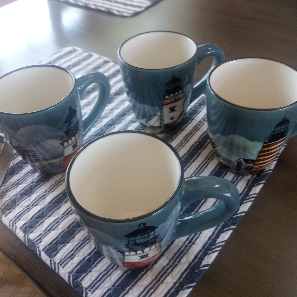 Sakura Nautical Blue Ceramic Mug Set